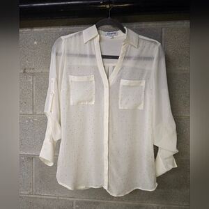 Express Portofino Sheer Studded Blouse